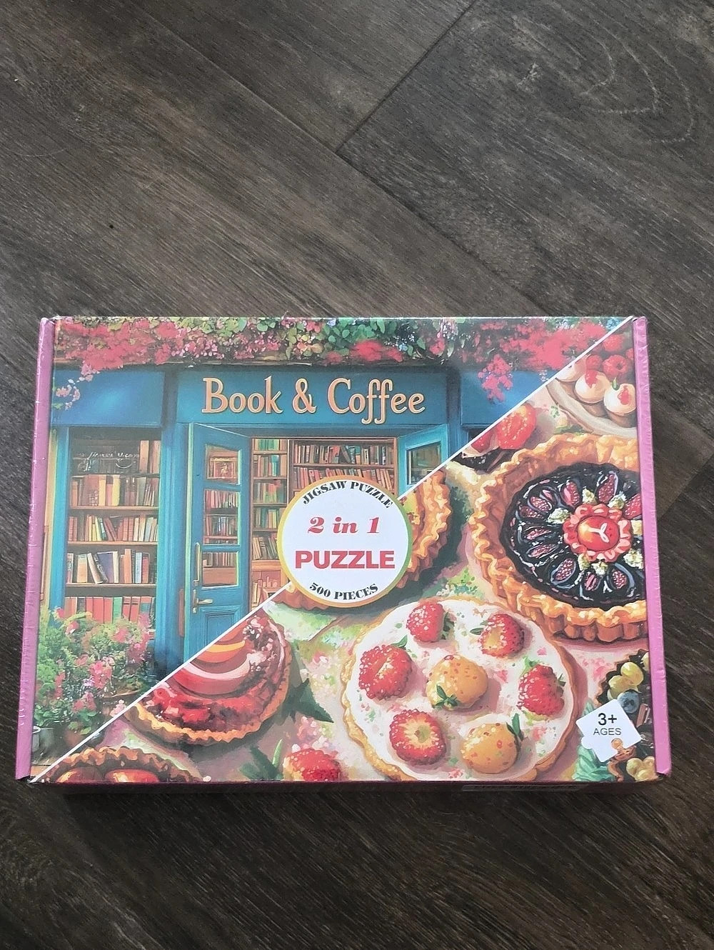 Book & Coffee Floral Puzzle New with tags